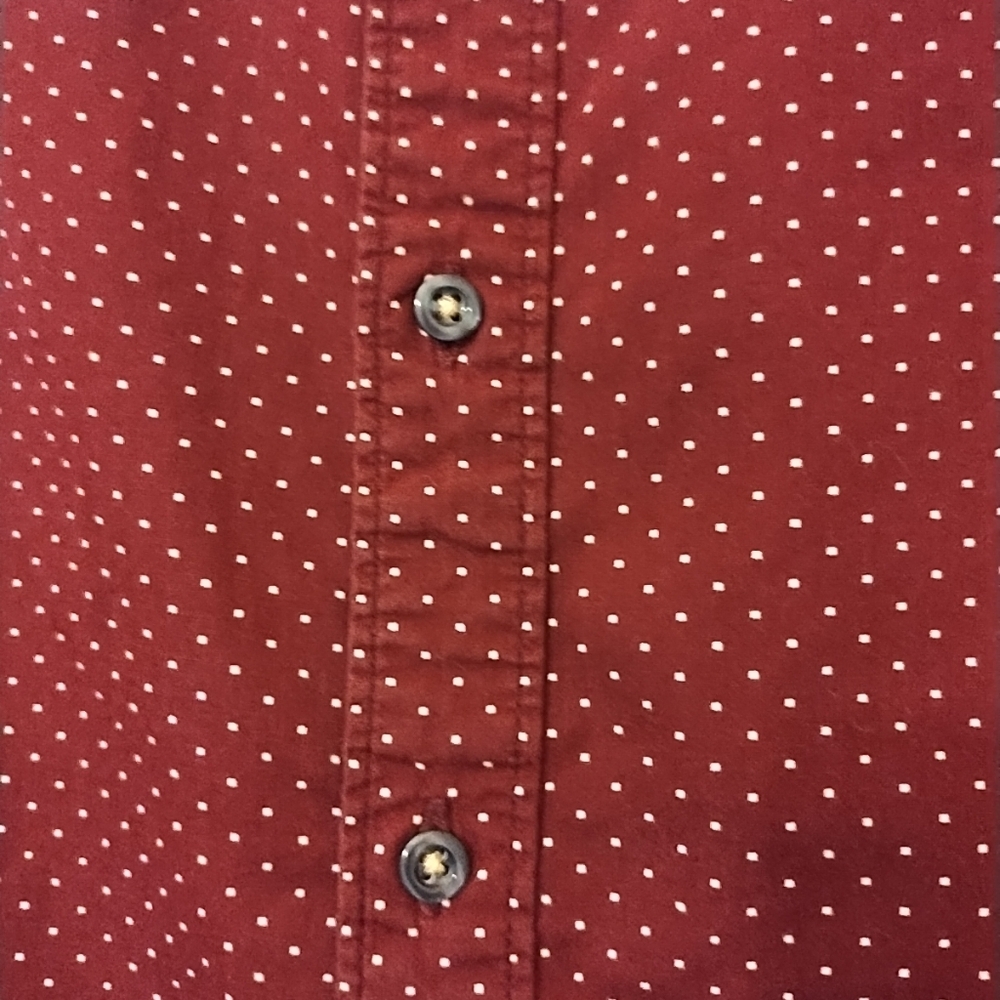 Denim And Flower Men's Burgundy Mini Polka Dots Shirt Size Medium - Picture 4 of 11